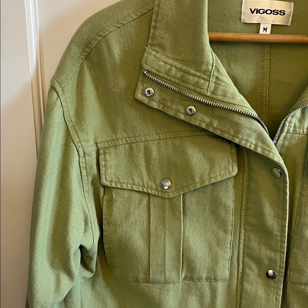 Olive Green Women's Jacket - Picture 2 of 6